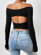 Off Shoulder Cut Out Crop Tee